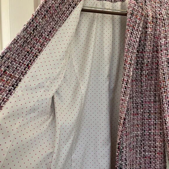 Vintage Garfield & Marks Pink Long Tweed Made in USA Mix Jacket Size 6 - Picture 4 of 6
